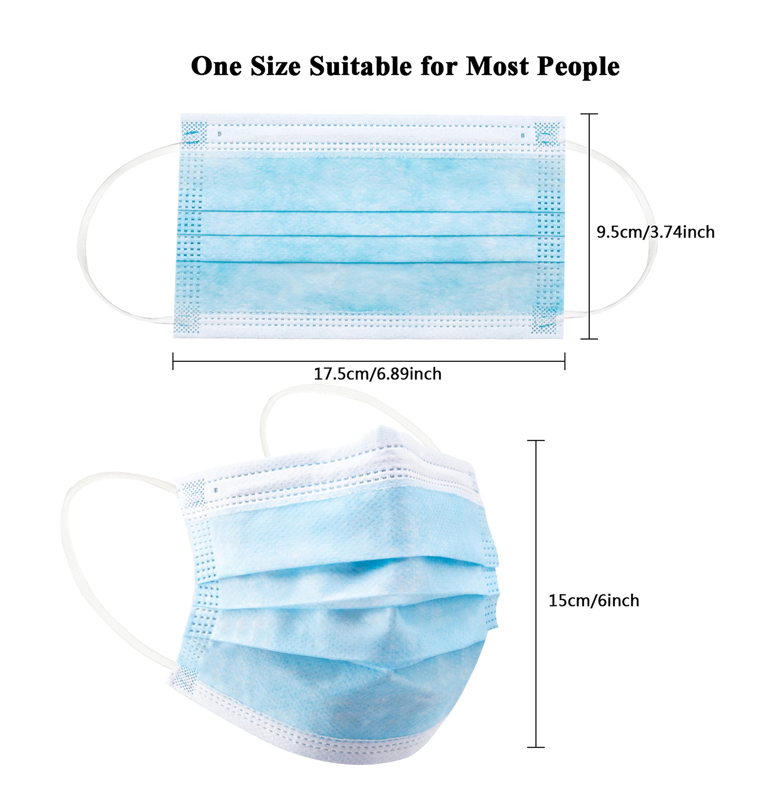 50/100Pcs Disposable Mask for  - Disposable Mask Blue review and price
