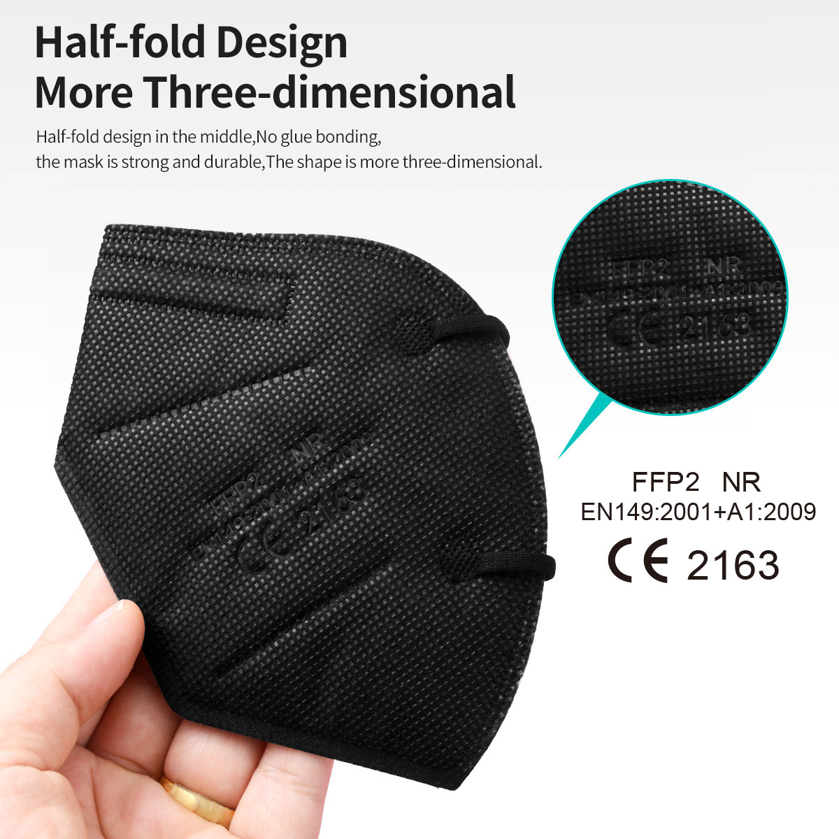 5Layer FFP2 Masks CE Approve K - Black Face Mask Pack review and price