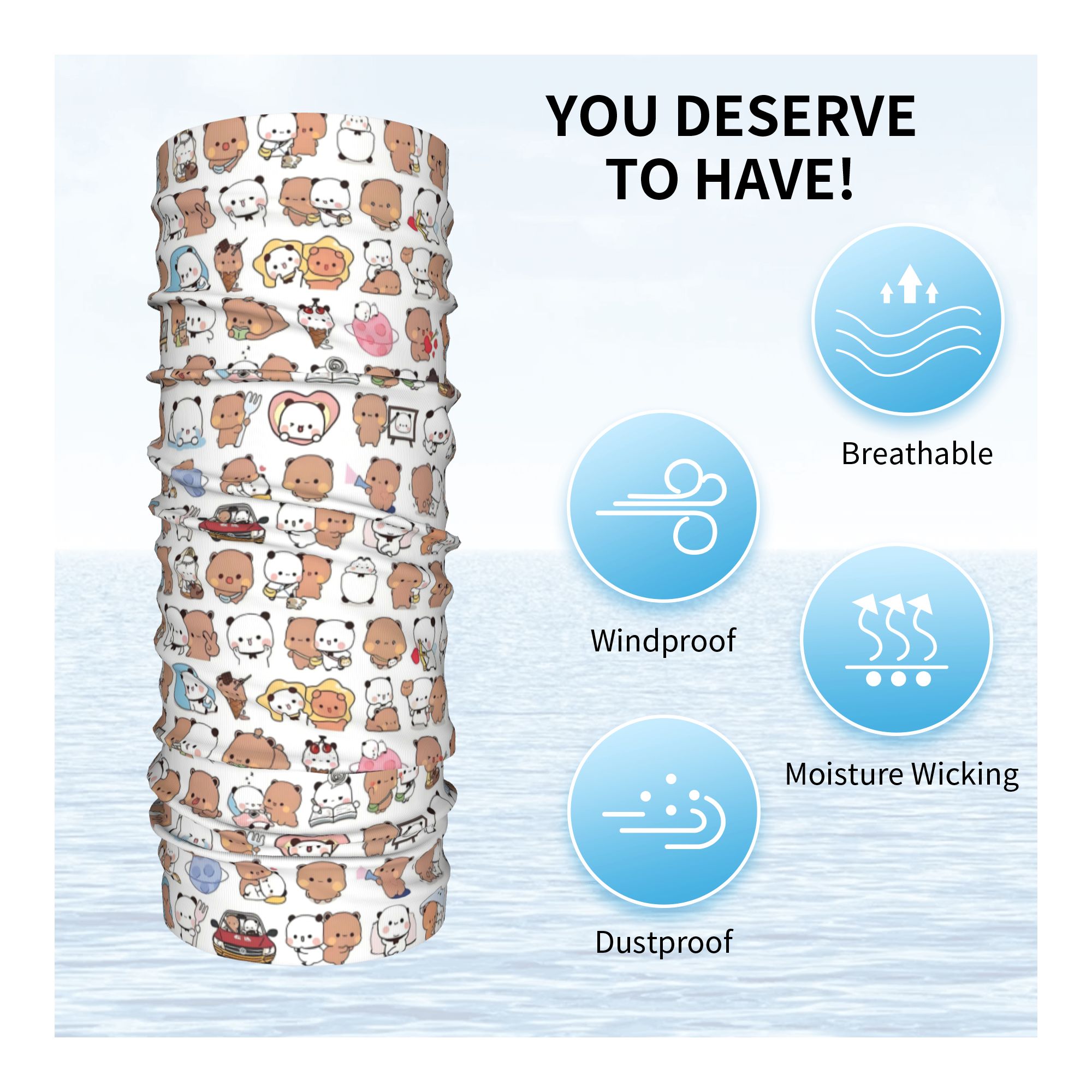 Custom Bear Cartoon Peach And  - Neck Gaiter Face Cover review and price