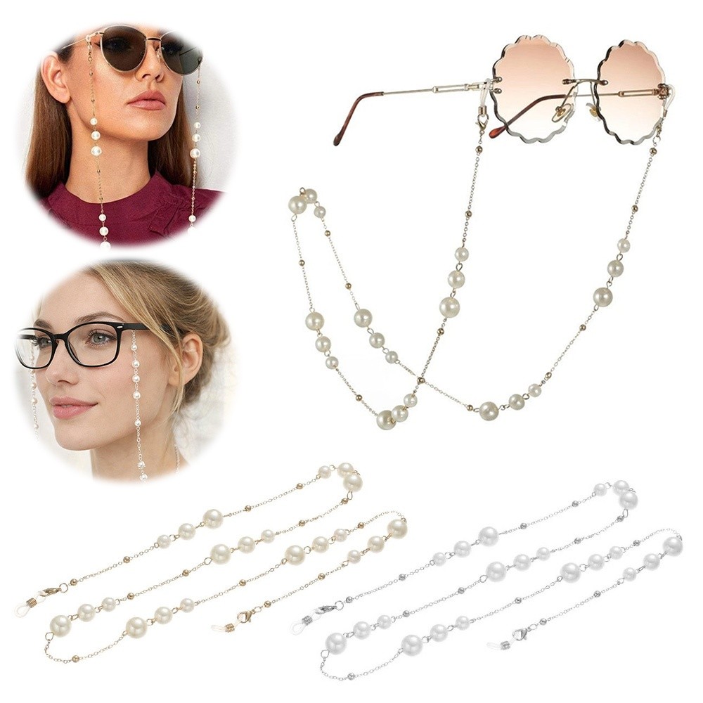 Trendy Pearl Beaded Sunglass C - Mask Lanyard Adjustable review and price
