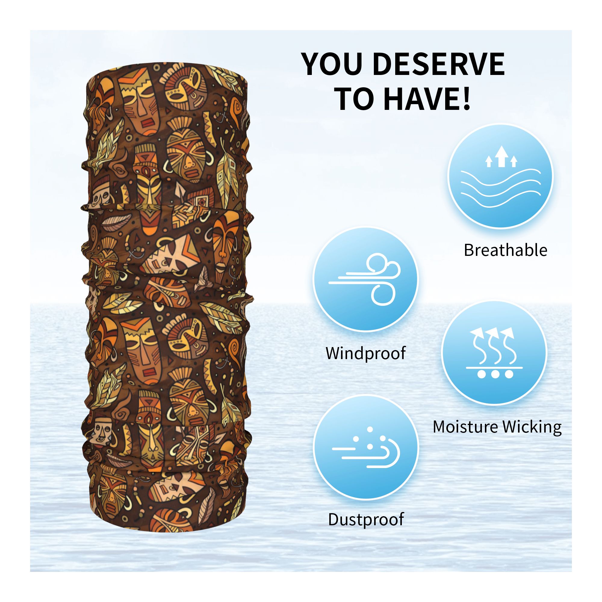 Custom Tribal Mask Pattern Ban - Neck Gaiter Face Cover review and price