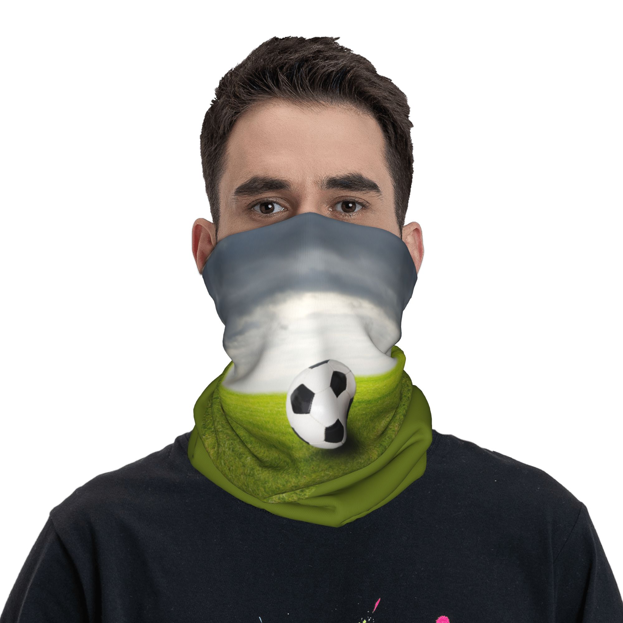 Custom Soccer Ball Lies On the - Neck Gaiter Face Cover review and price